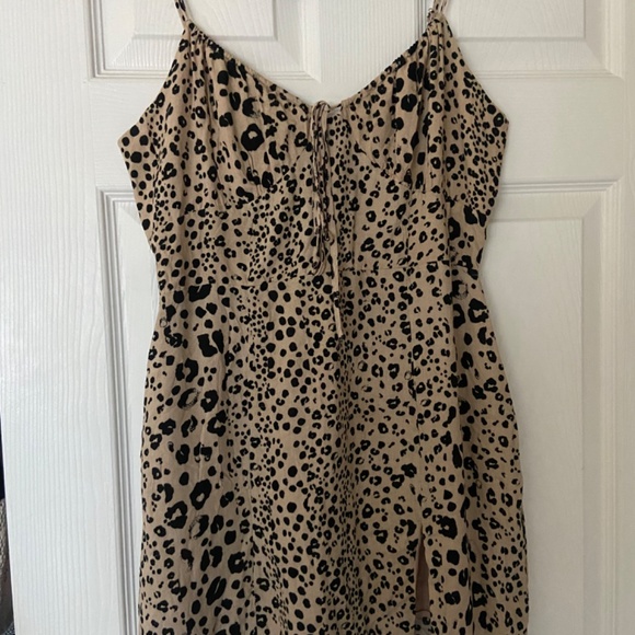 Bailey Rose Cheetah Print Mini Dress dolls kill size M Small mob wife sexy  🐆 - Picture 2 of 7